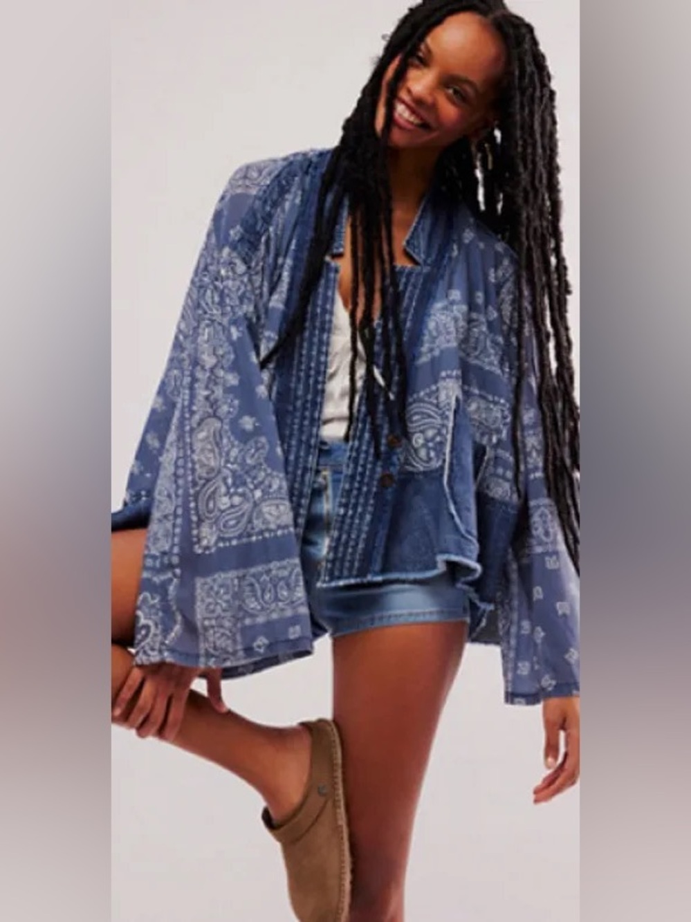 Free People Bandana Dreams Bed Jacket Size S - Picture 8 of 10